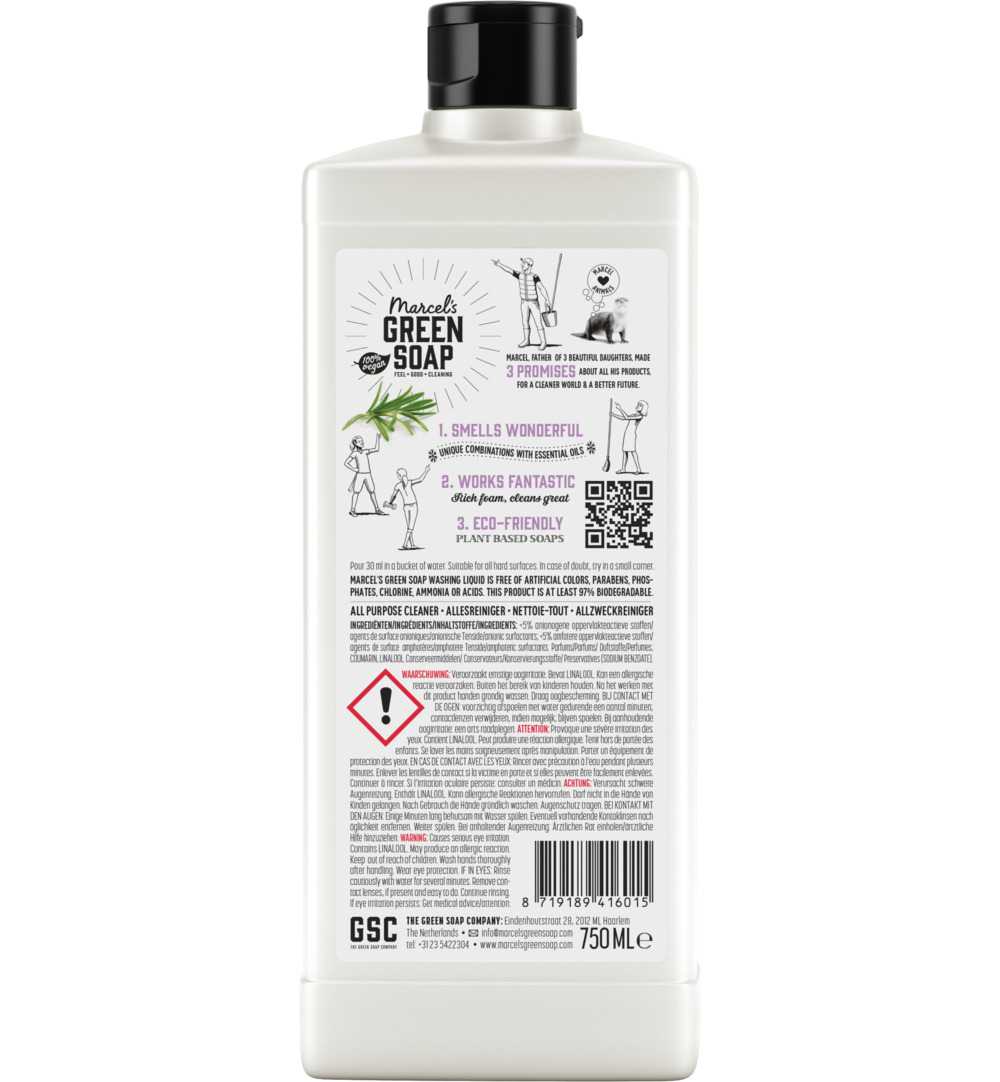 Marcel's Green Soap Allesreiniger lavendel & rozemarijn (750 ml)