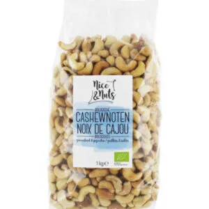 Nice & Nuts Cashewnoten Geroosterd En Gezouten Bio (1000 gr)