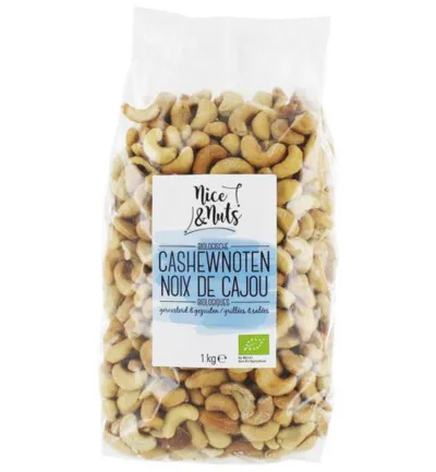 Nice & Nuts Cashewnoten Geroosterd En Gezouten Bio (1000 gr)