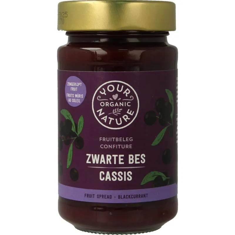 Your Organic Nature Fruit beleg zwarte bes bio (250 gr)