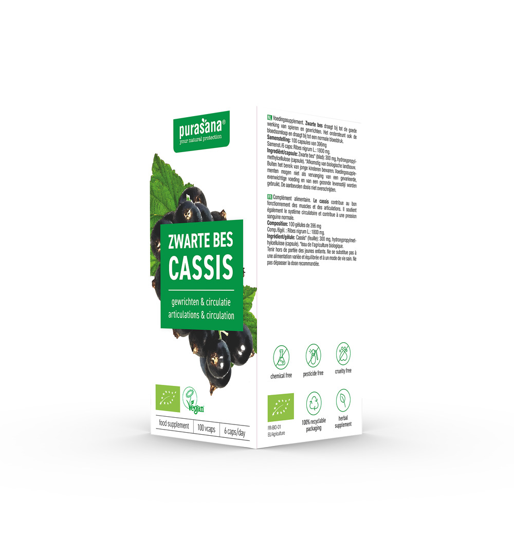Purasana Zwarte bes 300 mg BIO (100 vega capsules) - image 4