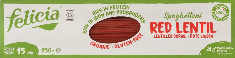 Felicia Spaghettirode Linzen Glutenvrij (250 gr)