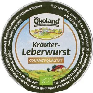 Ökoland Leverworst Kruiden In Kuipje (50 gr)