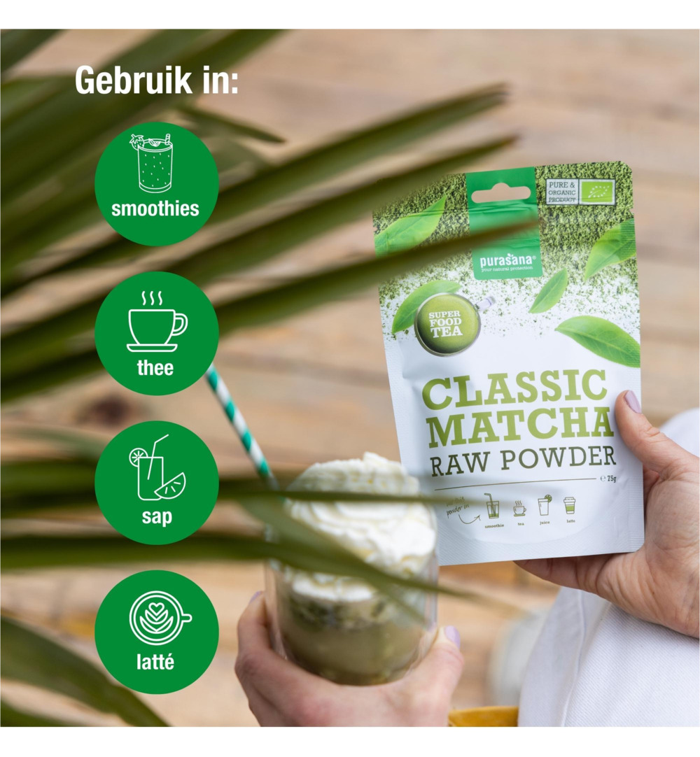 Purasana Matcha Classic Poeder - Vegan Bio (75 gr) - image 3