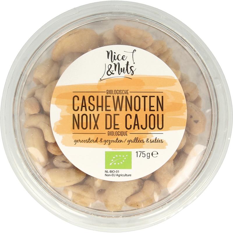Nice & Nuts Cashewnoten Met Zeezout Geroos Terd Bio (175 gr)