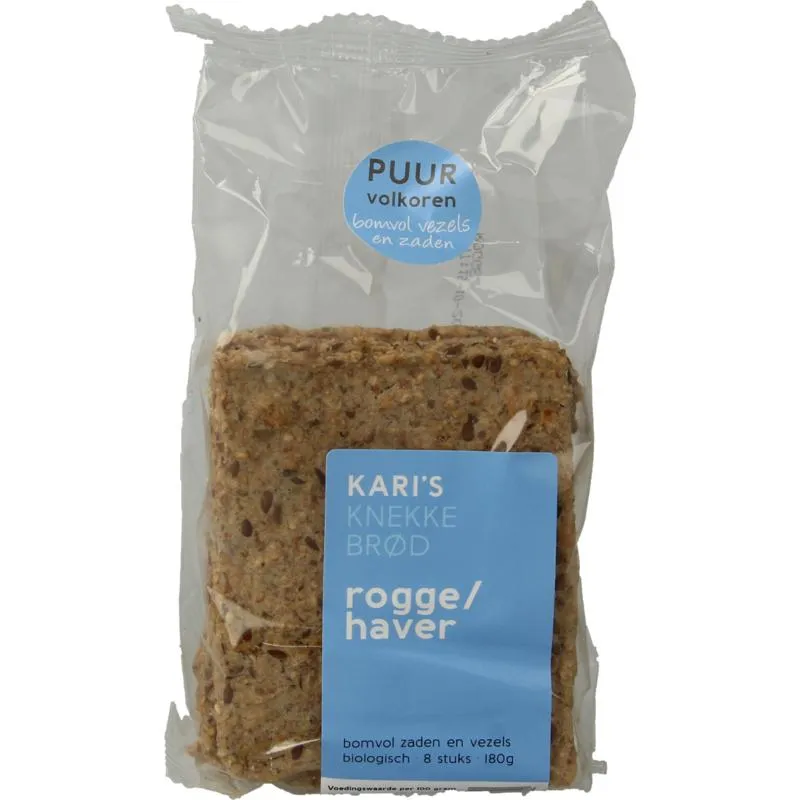 Kari'S Crackers Knekkebrod Rogge/Haver Bio (180 gr)