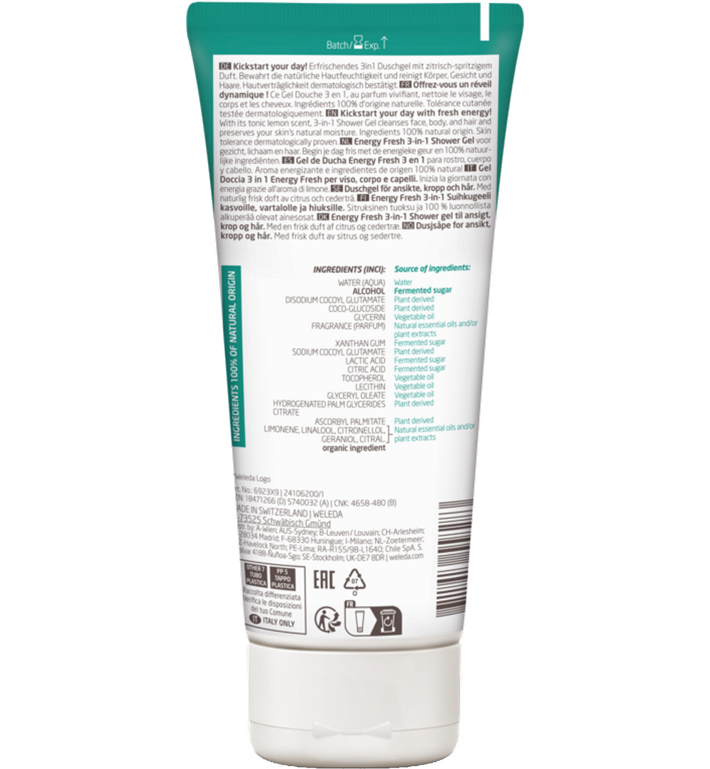 WELEDA Men energy fresh douchegel 2 in 1 (200 ml)