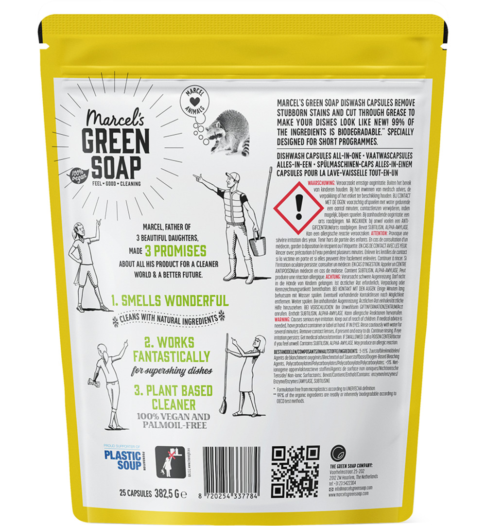Marcel's Green Soap Dishwash capsules (25 stuks)