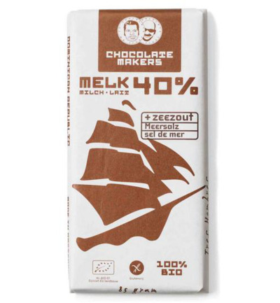 Chocolatemakers Tres Hombres 40% Met Zeezout Bio (85 gr)