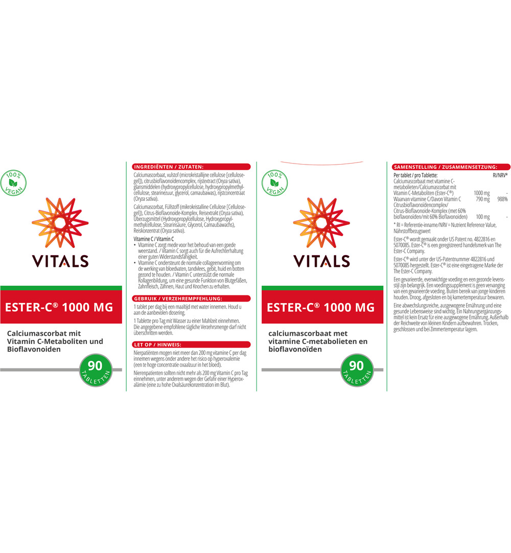 Vitals Ester C 1000 mg (90 tabletten) - image 3