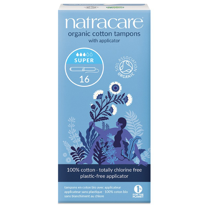 Natracare Tampons super met inbrenghuls (16 stuks)