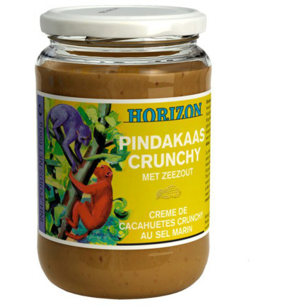 Horizon Pindakaas crunchy met zeezout eko bio (650 gr)