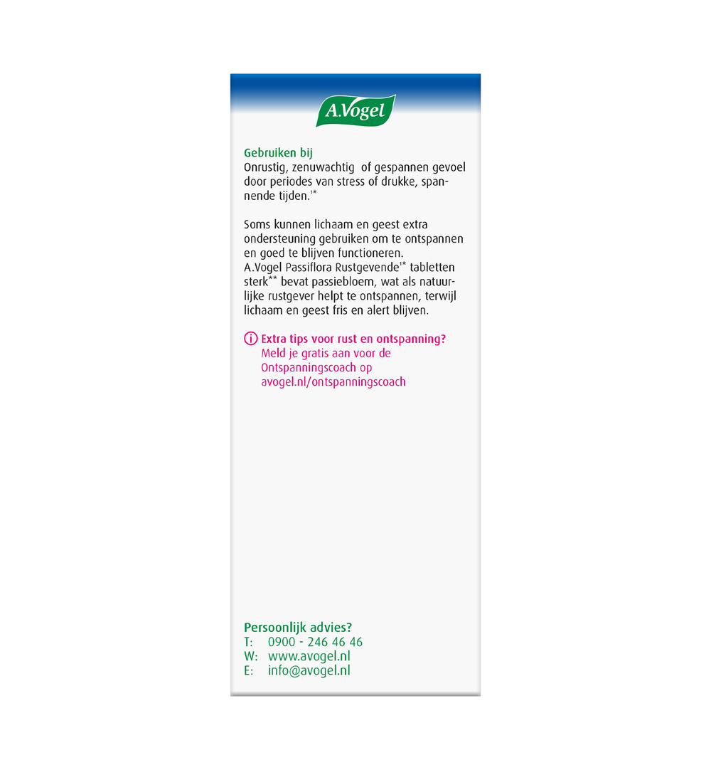 A.Vogel Passiflora rustgevende sterk (30 tabletten) - image 3