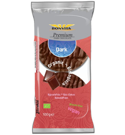 Bonvita Rijstwafels Pure Chocolade Bio (100 gr)