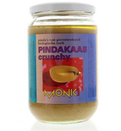 Monki Pindakaas crunchy met zout eko bio (650 gr)