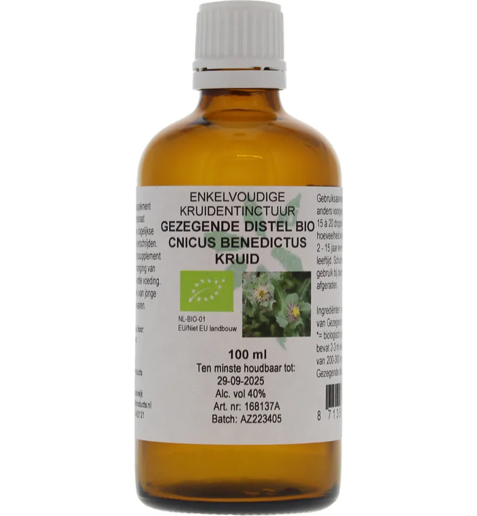 De Cruydhof Cnicus benedictus / gezegende distel tinctuur bio (100 ml)