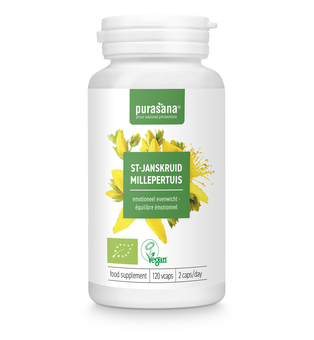 Purasana Sint Janskruid Millepertuis Vegan Bio (120 vega capsules) - image 5