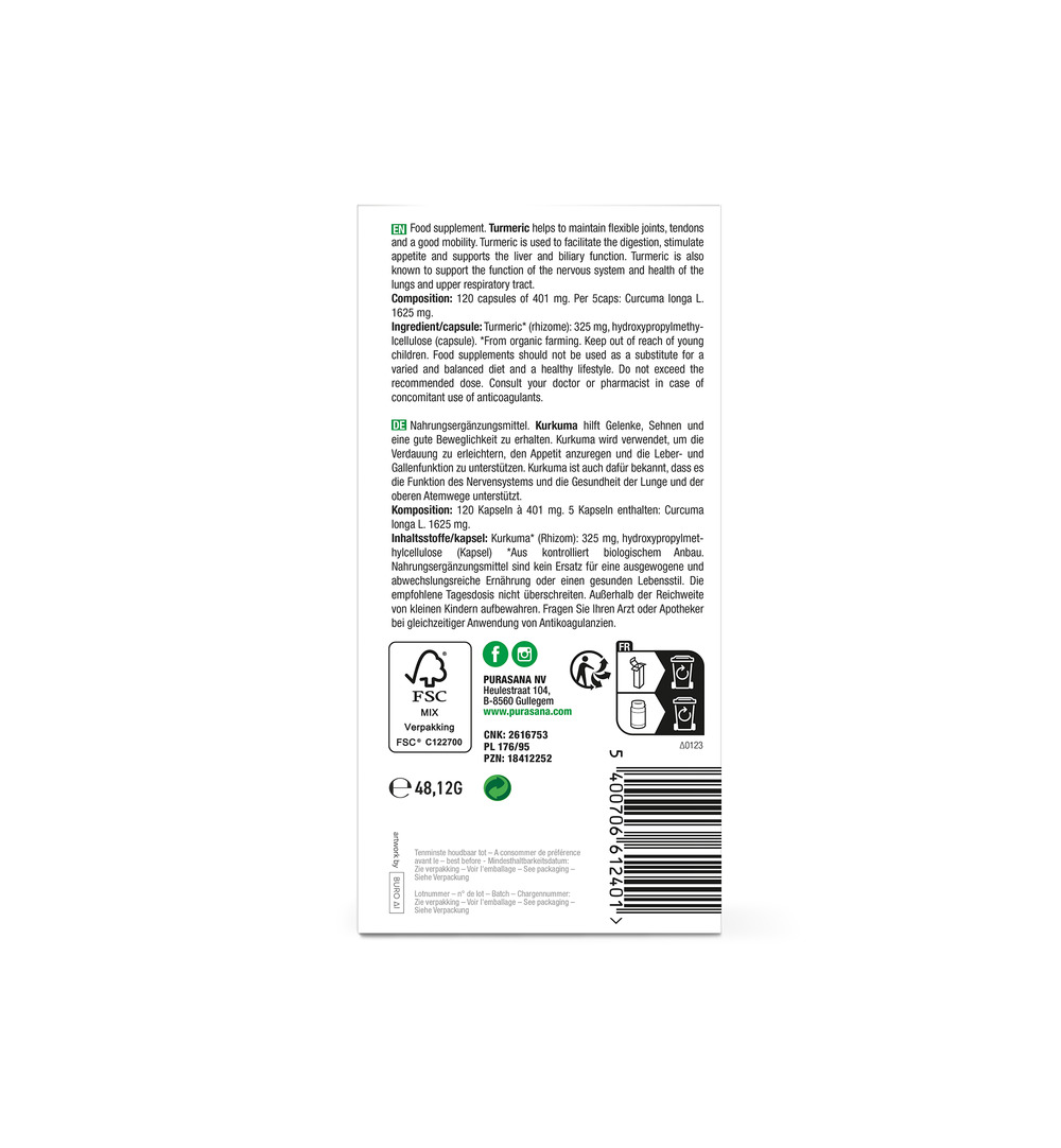 Purasana Curcuma Vegan Bio (120 vega capsules) - image 3