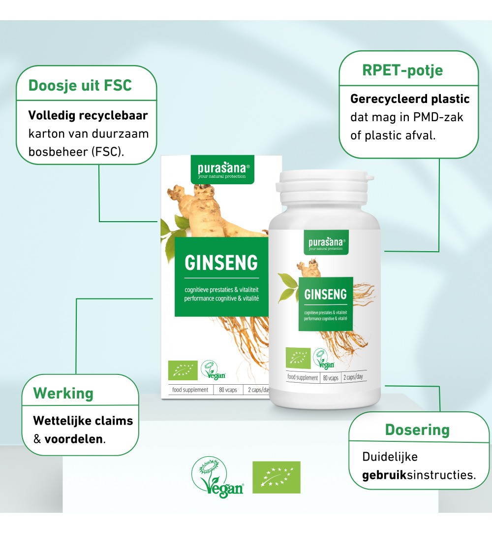 Purasana Ginseng Vegan Bio (80 vega capsules) - image 8