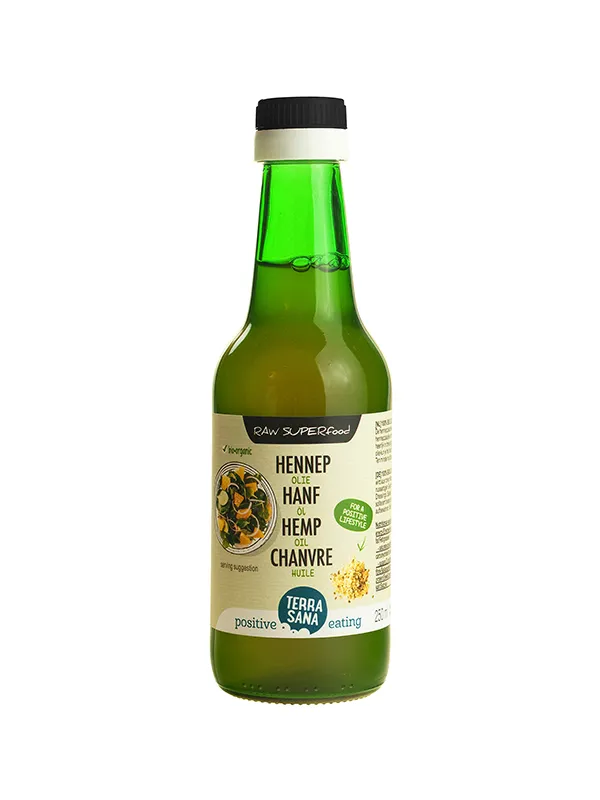 Terrasana Raw Hennep Olie Koudgeperst In Glas Bio (250 ml)