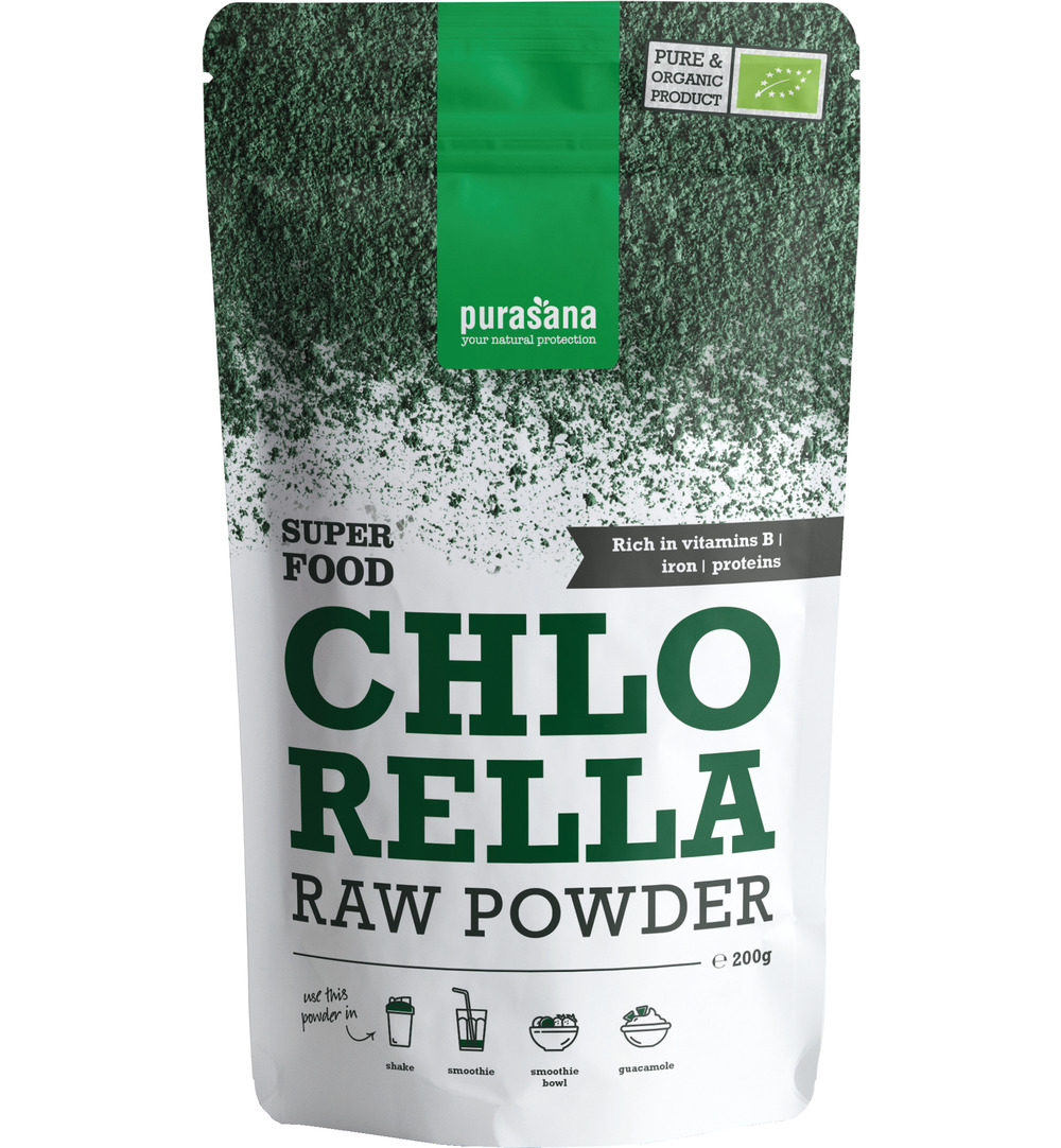 Purasana Chlorella Poeder/Poudre Vegan Bio (200 gr)