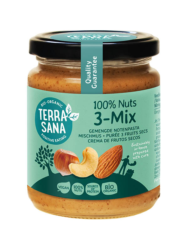TerraSana 3 mix notenpasta zonder pinda bio (250 gr)