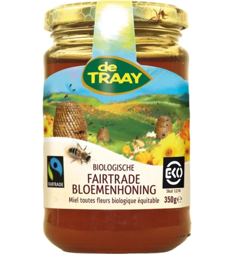 De Traay Bloemenhoning Fairtrade Bio (350 gr)