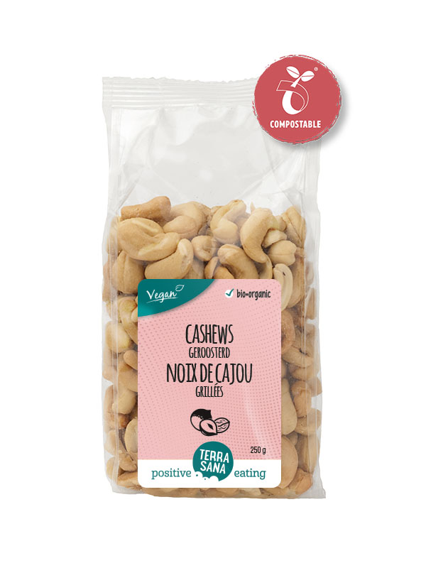 TerraSana Cashewnoten roasted zonder zout bio (250 gr)