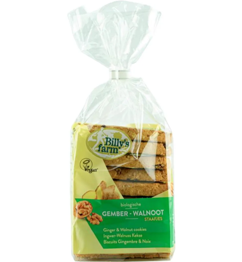 Billy's Farm Gember walnootstaafjes bio (175 gr)