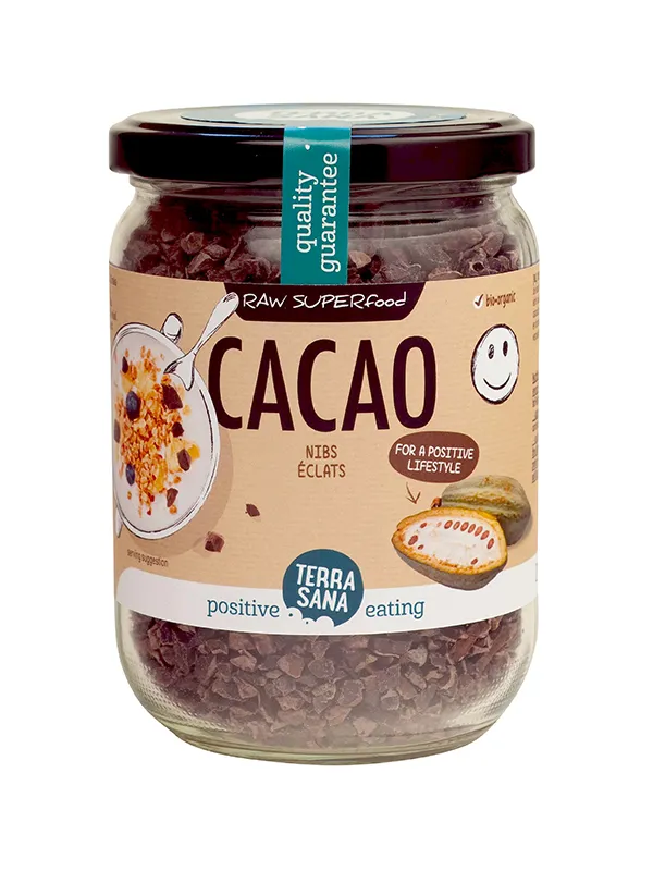 Terrasana Raw Cacao Nibs In Glas Bio (230 gr)