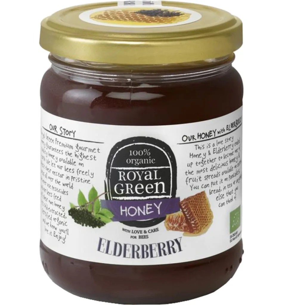 Royalgreen Elderberry honey bio (250 gr)