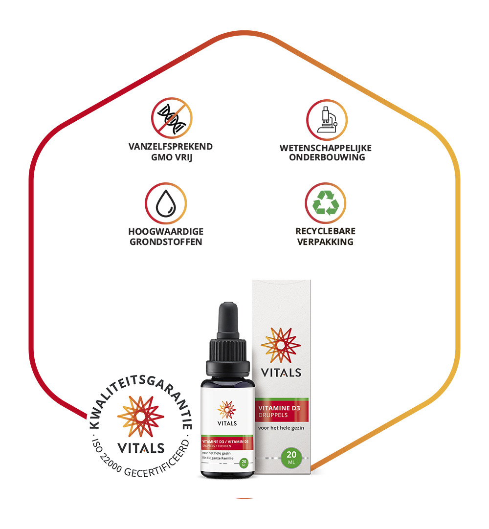 Vitals Vitamine D3 druppels (20 ml) - image 4