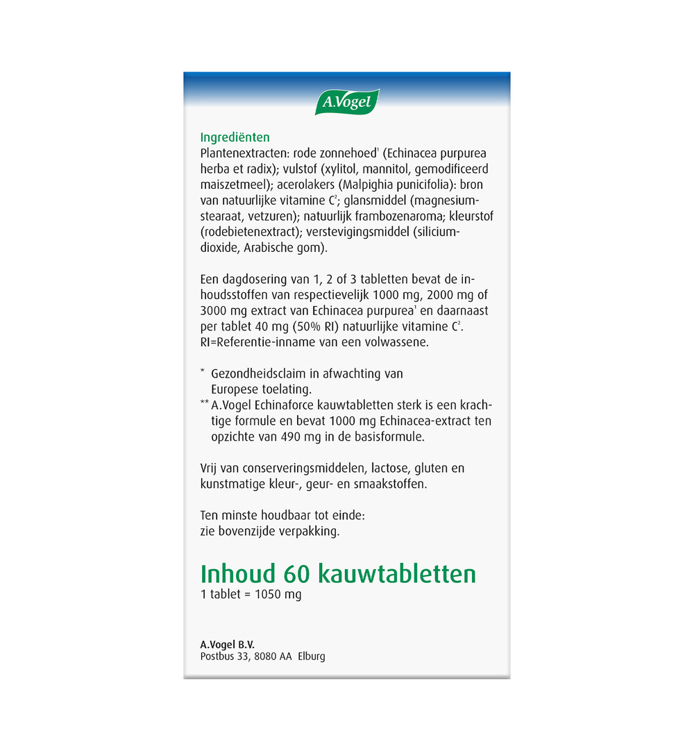 A.Vogel Echinaforce kauwtablet sterk + vitamine C (60 kauwtabletten) - image 4