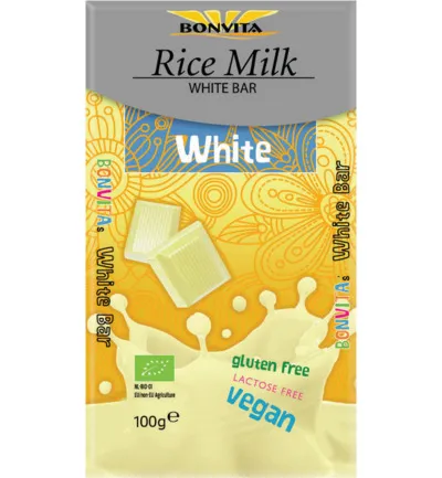 Bonvita Rijstmelk Chocolade Wit Bio (100 gr)