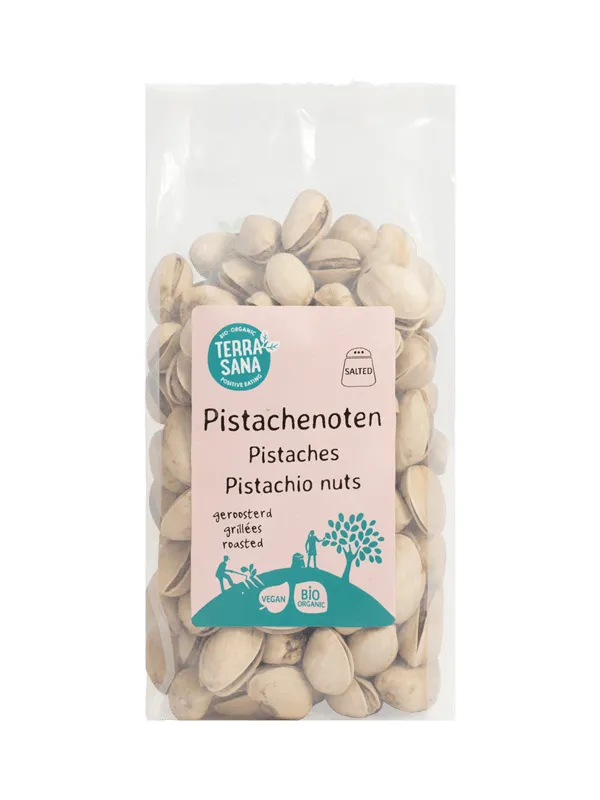 TerraSana Pistachenoten geroosterd met zout bio (200 gr)