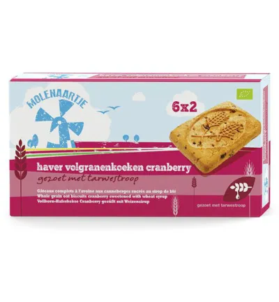 Molenaartje Haver volgranenkoeken cranberry bio (240 gr)