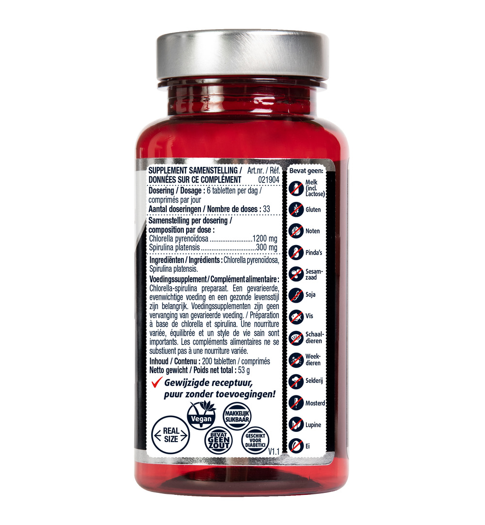 Lucovitaal Chlorella Spirulina (200 tabletten)