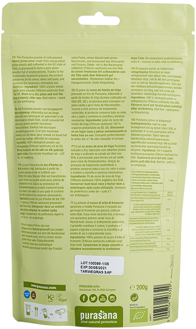 Purasana Tarwegras Sappoeder Bio (200 gr)