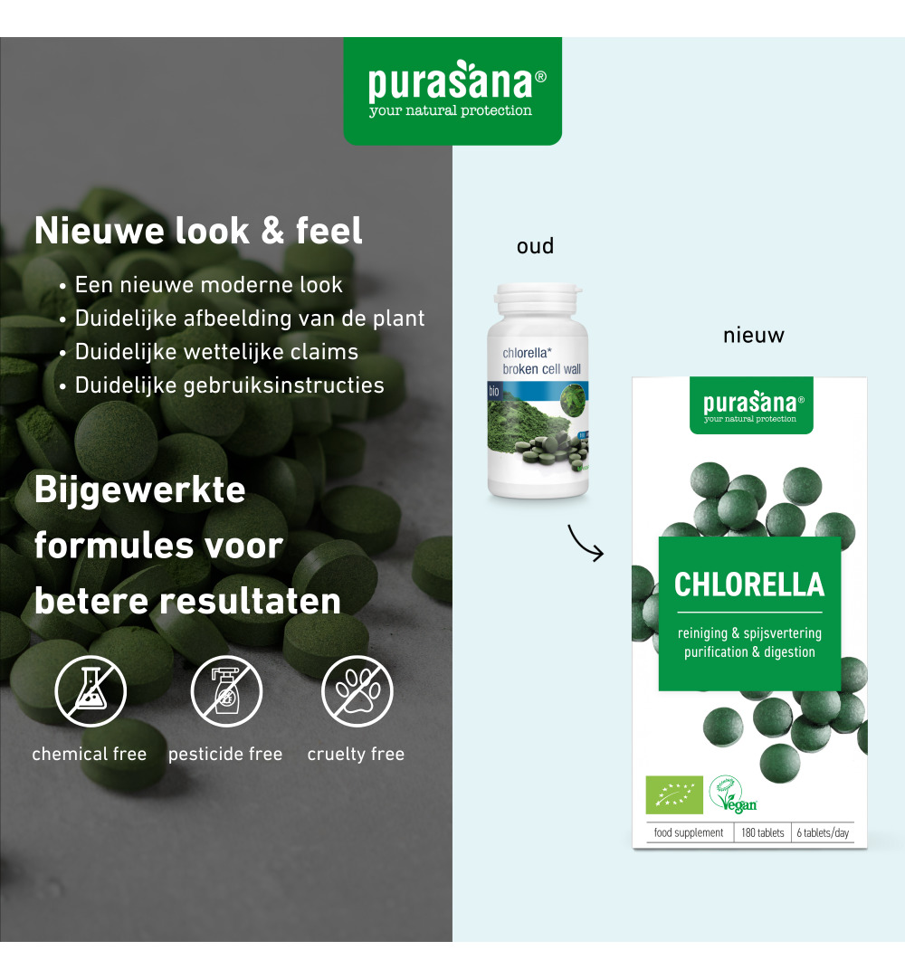 Purasana Chlorella Vegan Bio (180 tabletten) - image 7