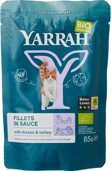 Yarrah Kat Filet Met Kalkoen In Saus Bio (85 gr)