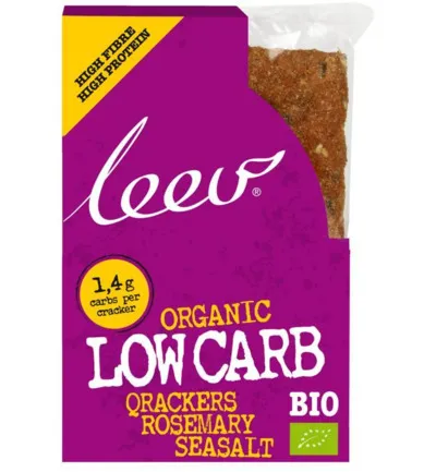 Leev Bio Qrackers Rosemary Seasalt (3 X 2 stuks)