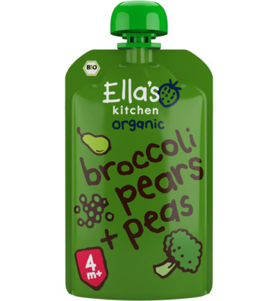 Ella'S Kitchen Broccoli Pears And Peas 4+ Maanden Bio (120 gr)
