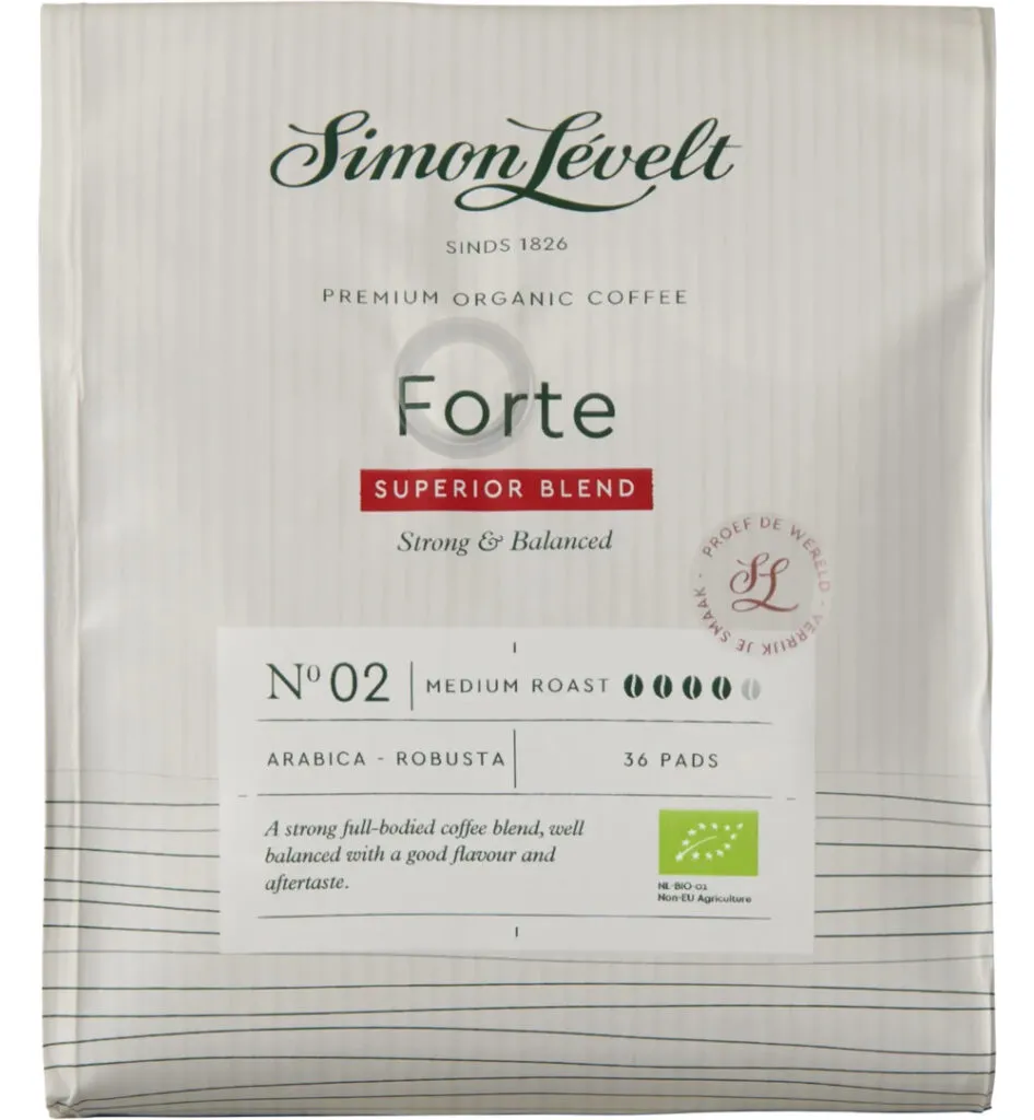 Simon Levelt Cafe pads forte superior blend bio (36 stuks)