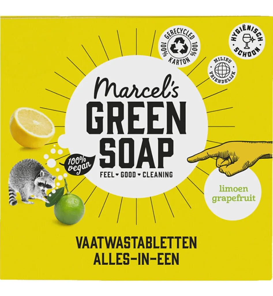 Marcel's Green Soap Vaatwastabletten Grapefruit & Limoen All-In-One (25 stuks)