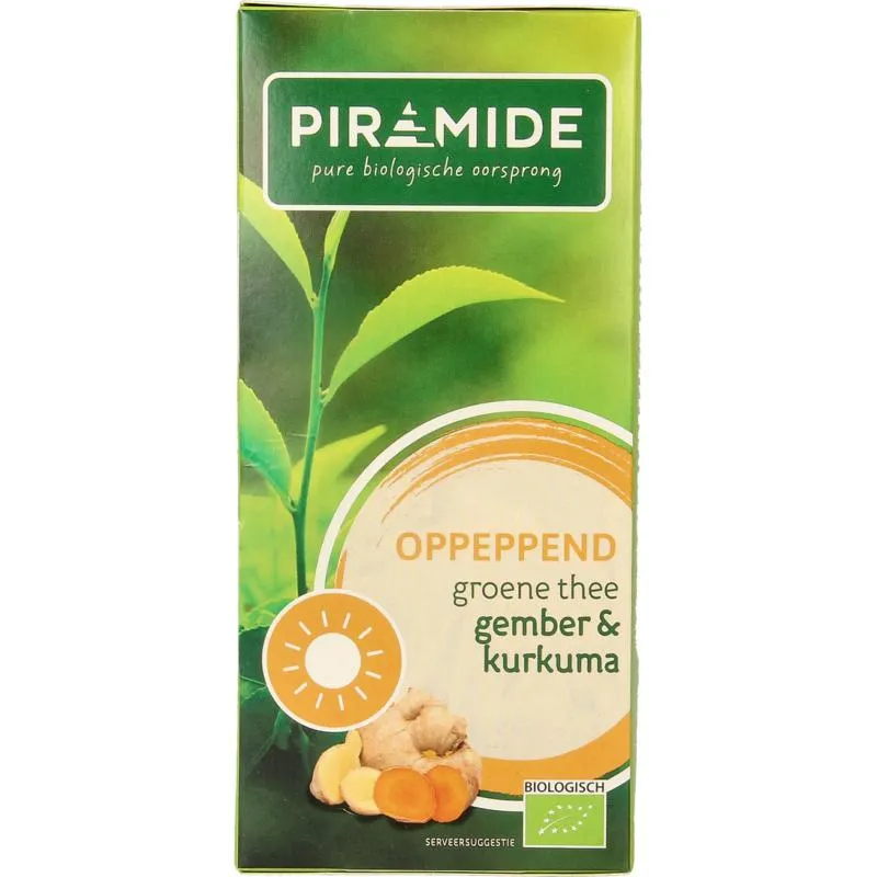 Piramide Oppeppendgroene Thee Gember & Curcuma Bio (20 stuks)