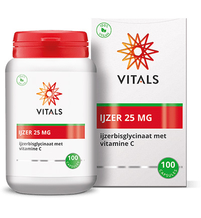 Vitals IJzer 25 mg met Vitamine C (100 capsules)