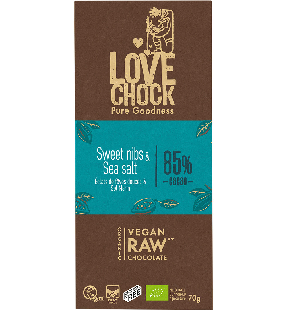 Lovechock Sweet nibs & seasalt bio (70 gr)