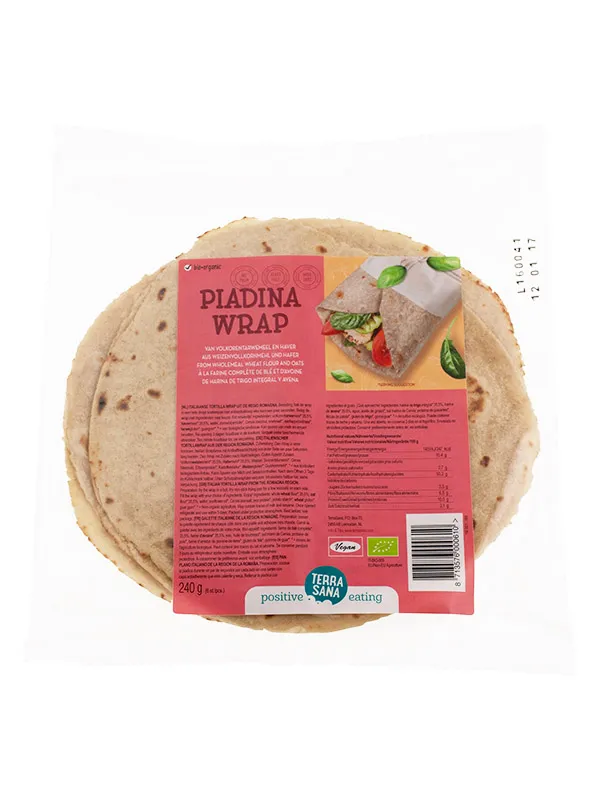 Terrasana Piadina Wraps Tarwe En Haver Bio (240 gr)