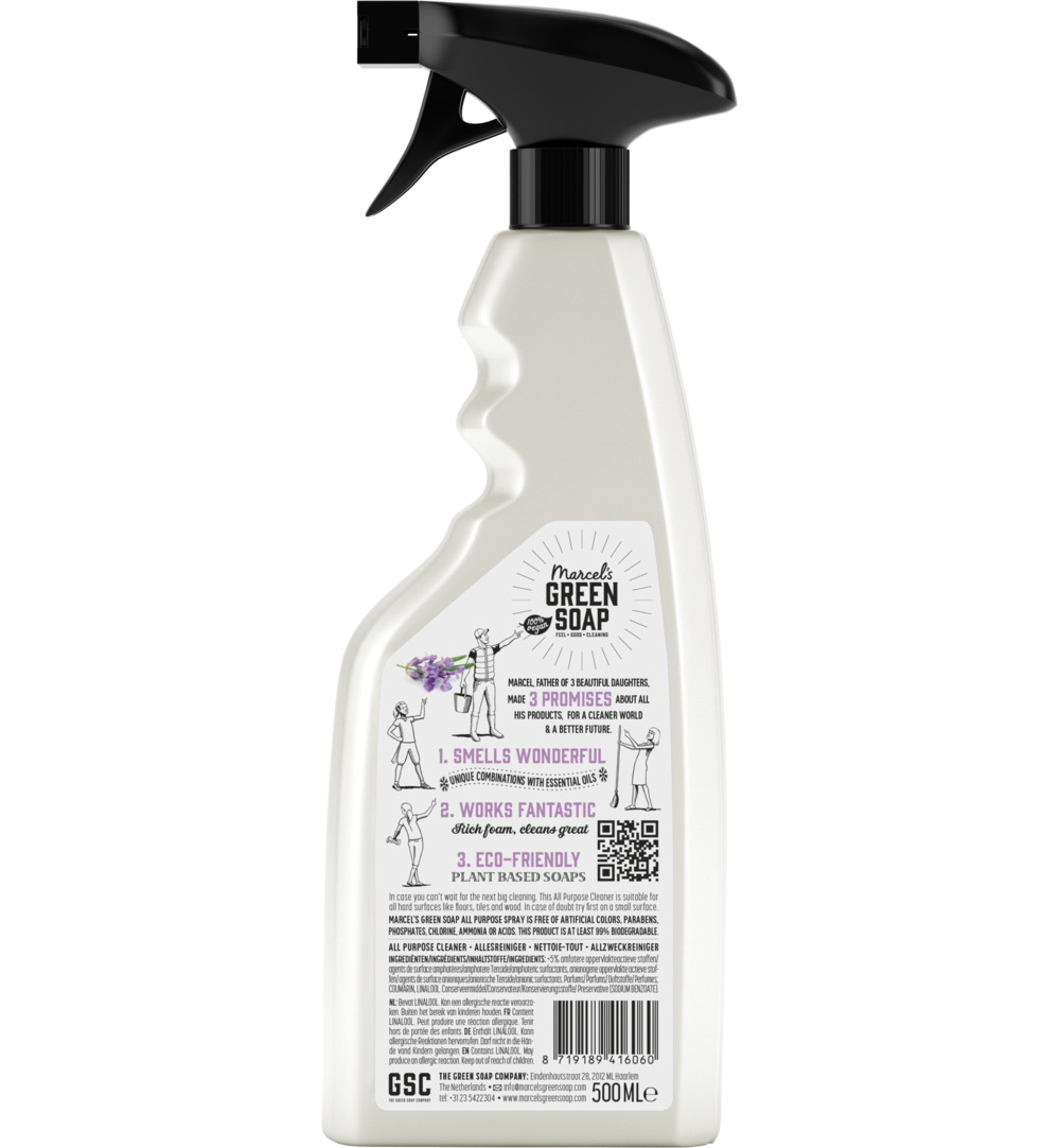 Marcel's Green Soap Allesreiniger spray lavendel & rozemarijn (500 ml)
