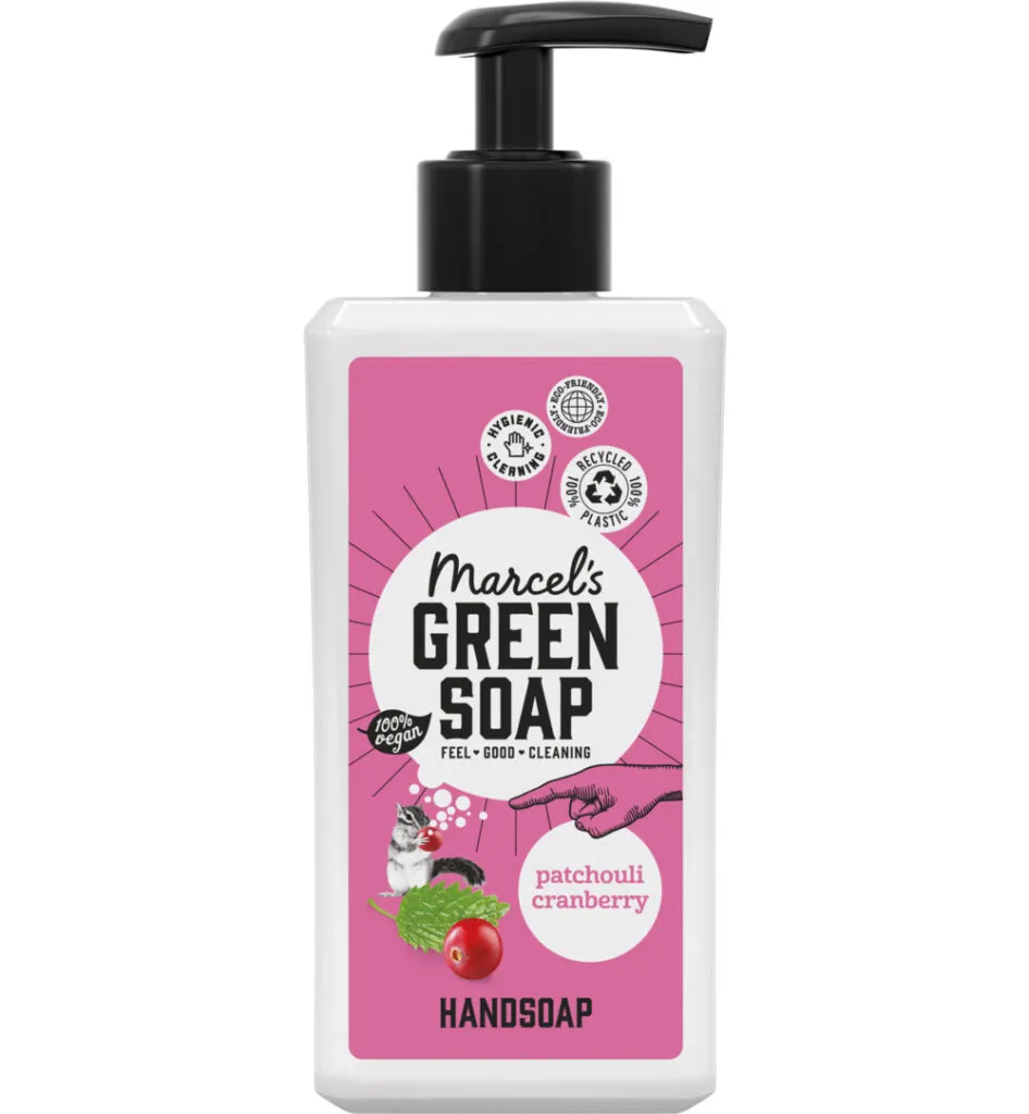 Marcel's Green Soap Handzeep patchouli & cranberry zonder pomp (250 ml)